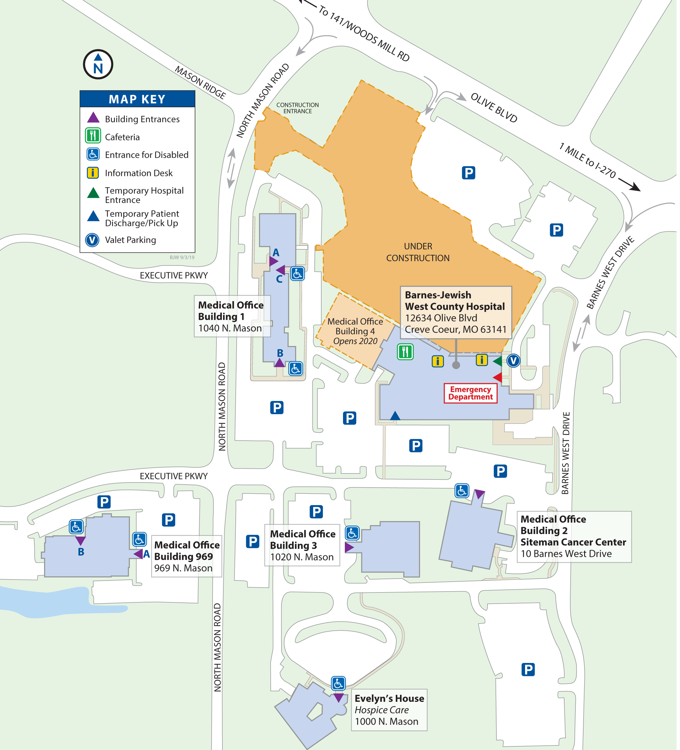 Campus Map Parking Barnes Jewish West County Hospital