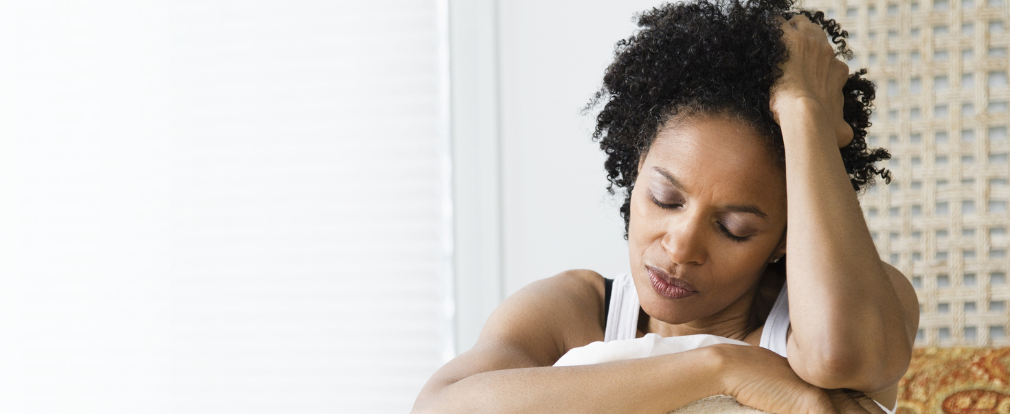 Woman suffering from migraine pain Woman suffering from migraine pain
